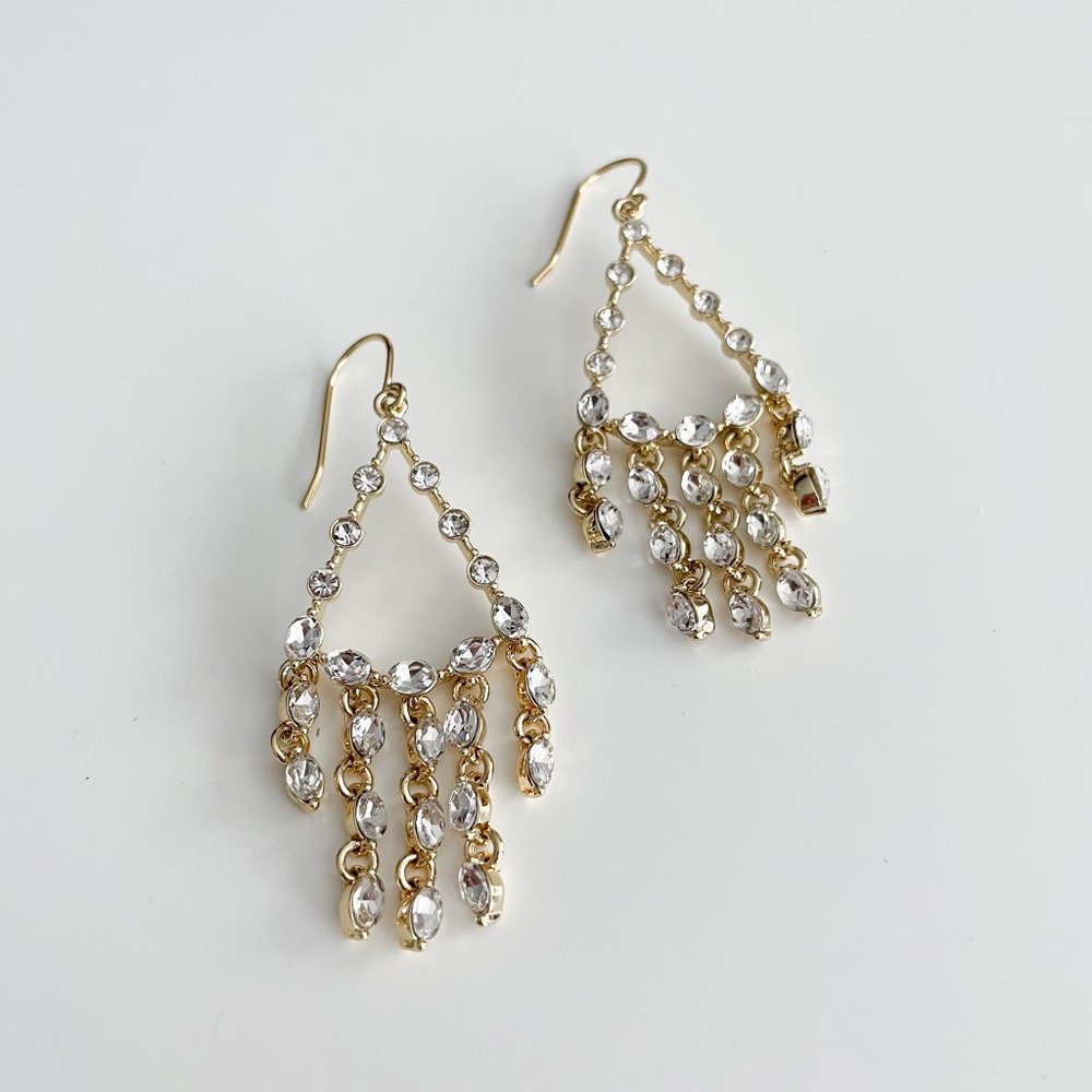 J. Crew Factory Crystal Dangly Statement Earrings (Crystal)